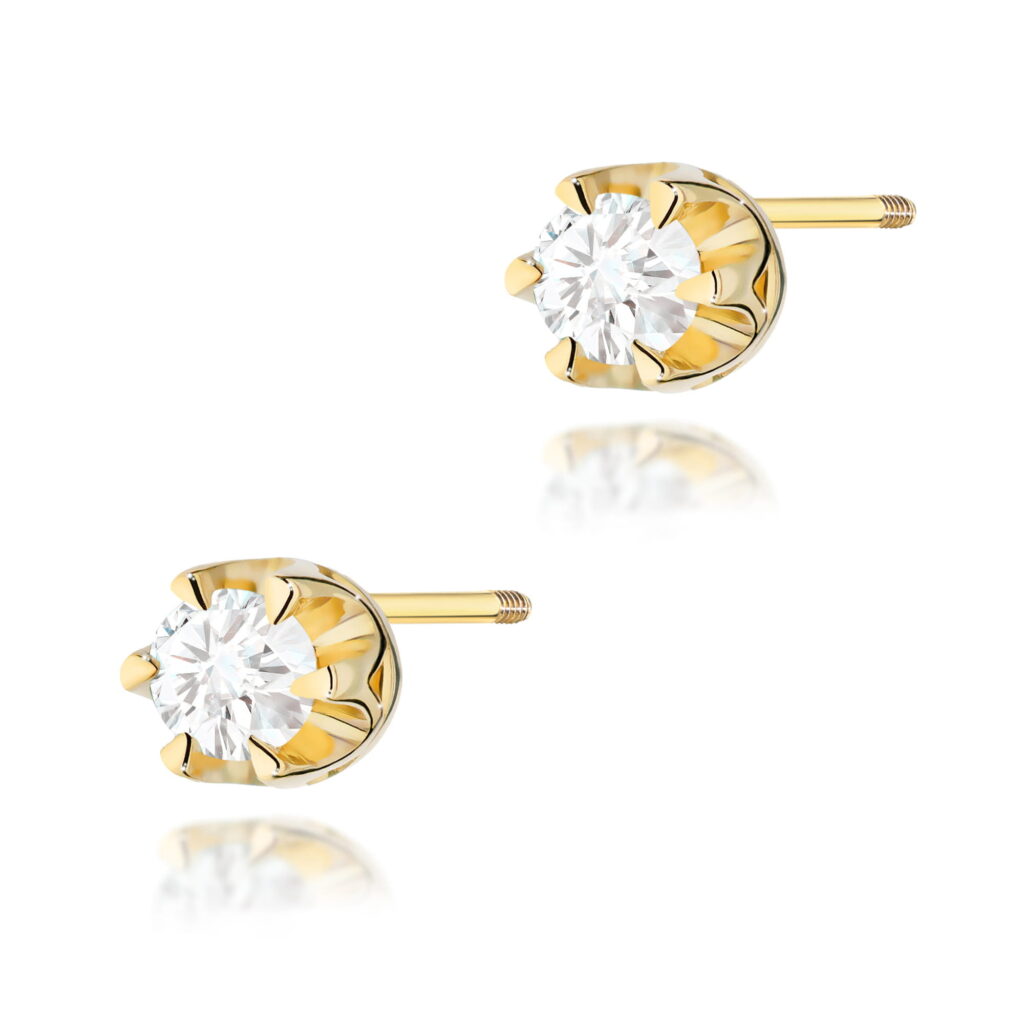 Kolczyki  Diament 2 x 0,12ct  sztyft zakręcany - widok 1