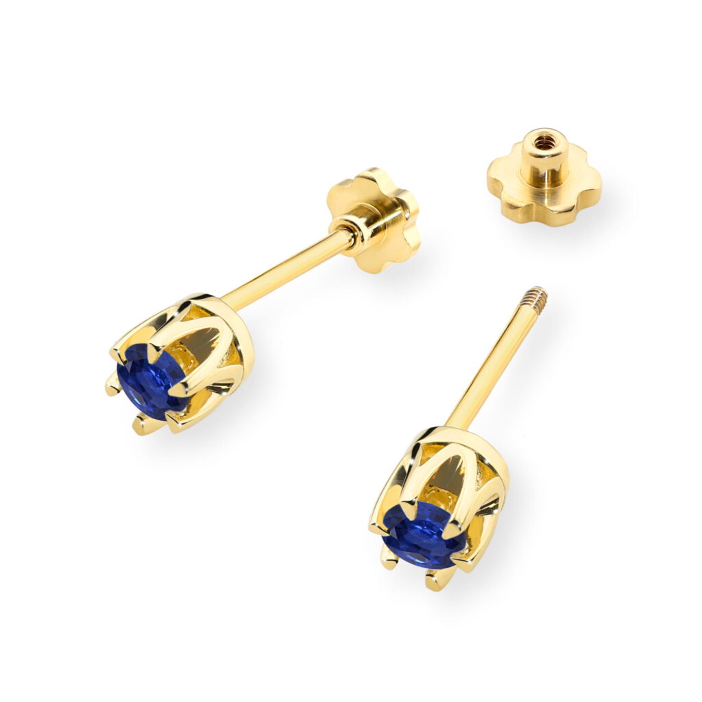 Kolczyki  Szafir 2 x 0,15ct  sztyft zakręcany - widok 2
