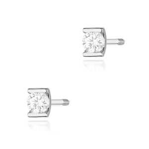 Kolczyki Diament 2 x 0,04ct sztyft zakręcany