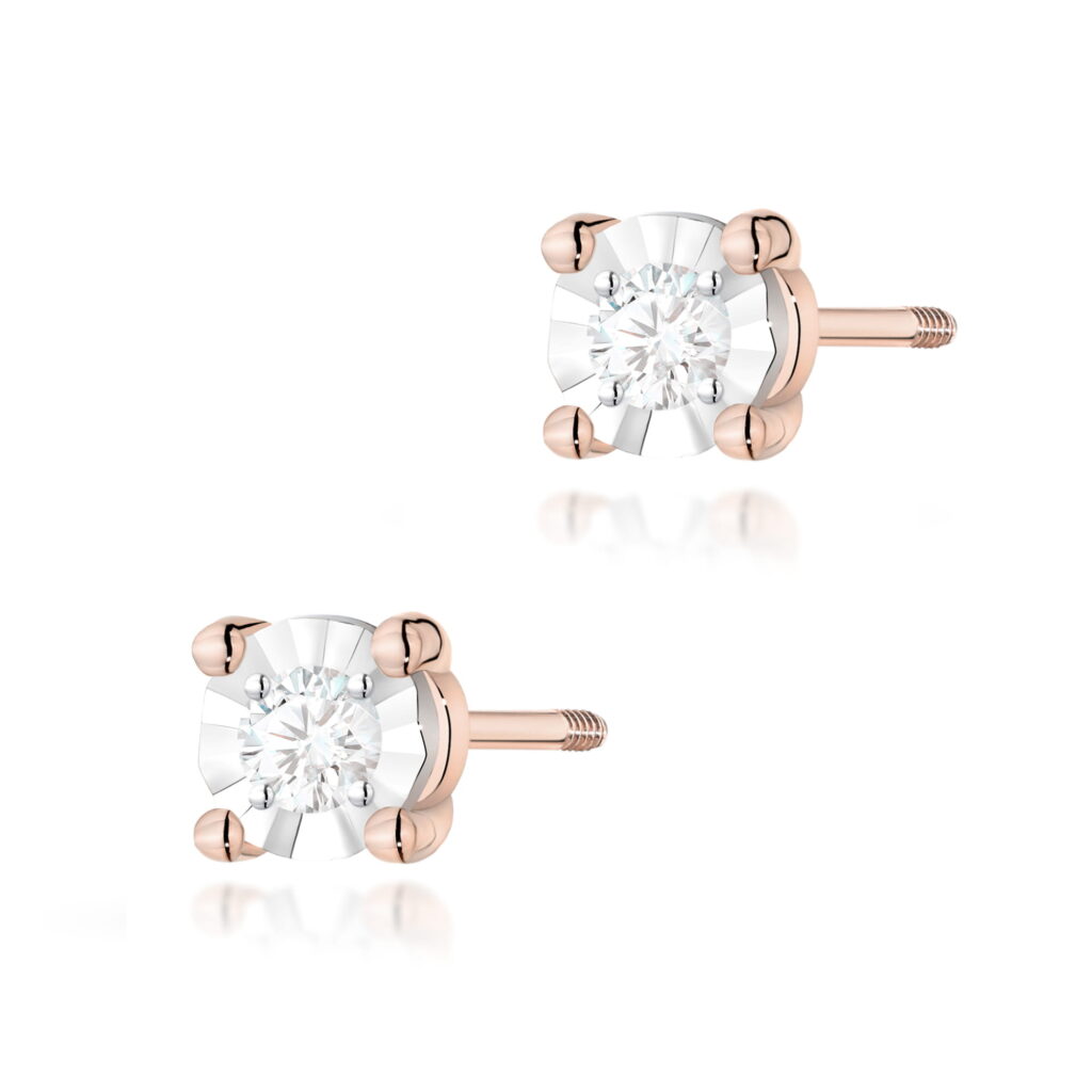 Kolczyki  Diament 2 x 0,03ct  sztyft zakręcany - widok 1