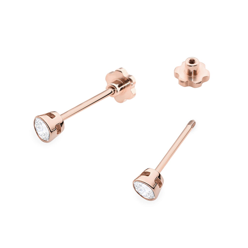 Kolczyki  Diament 2 x 0,10ct  sztyft zakręcany - widok 2