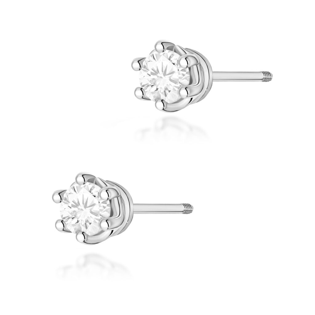 Kolczyki  Diament 2 x 0,40ct  sztyft zakręcany - widok 1