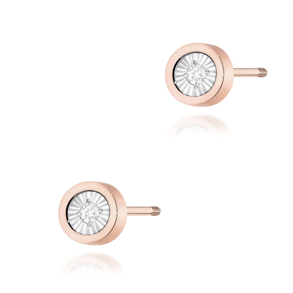 Kolczyki  Diament 2 x 0,08ct  sztyft zakręcany - widok 1