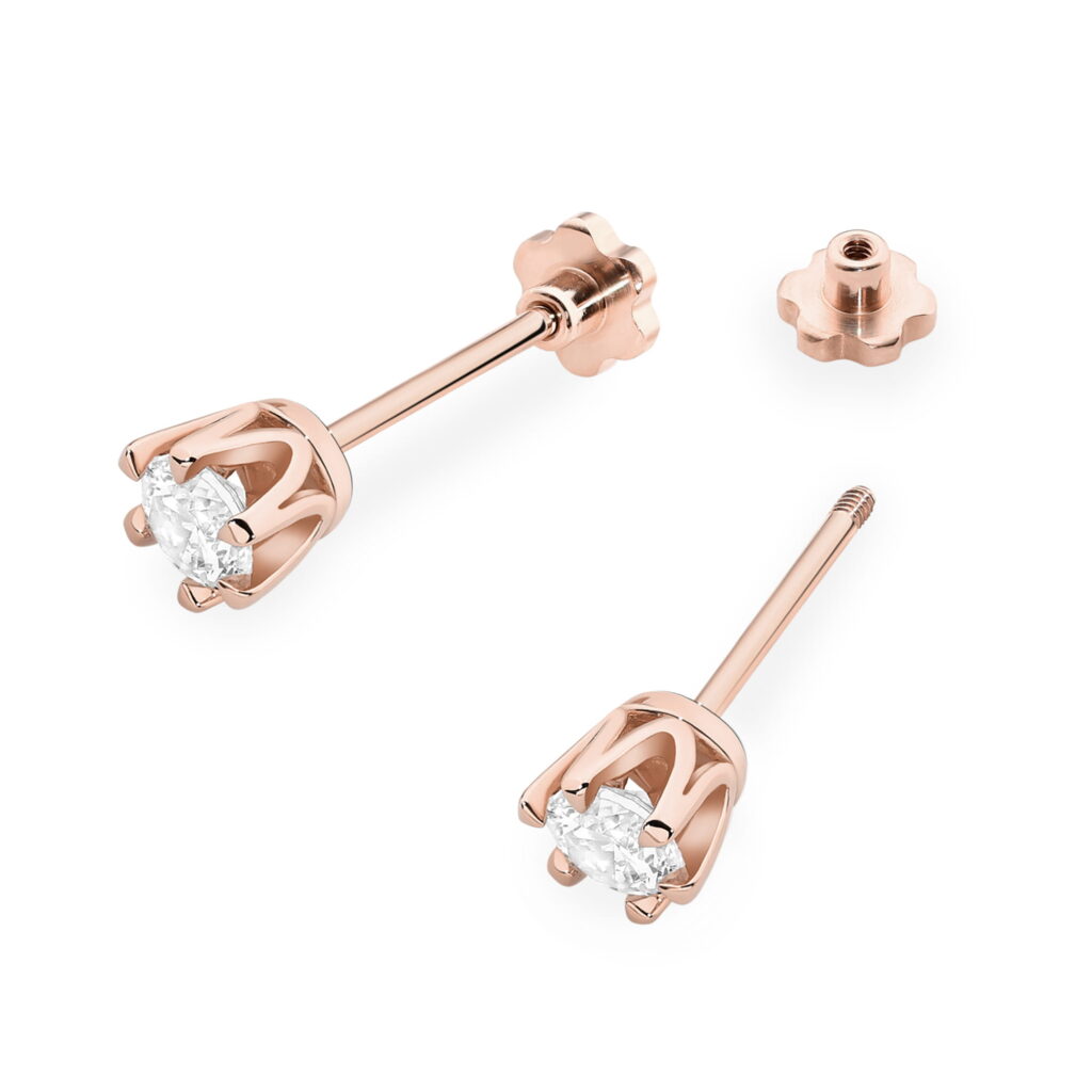 Kolczyki  Diament 2 x 0,25ct  sztyft zakręcany - widok 2