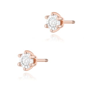Kolczyki Diament 2 x 0,08ct sztyft zakręcany