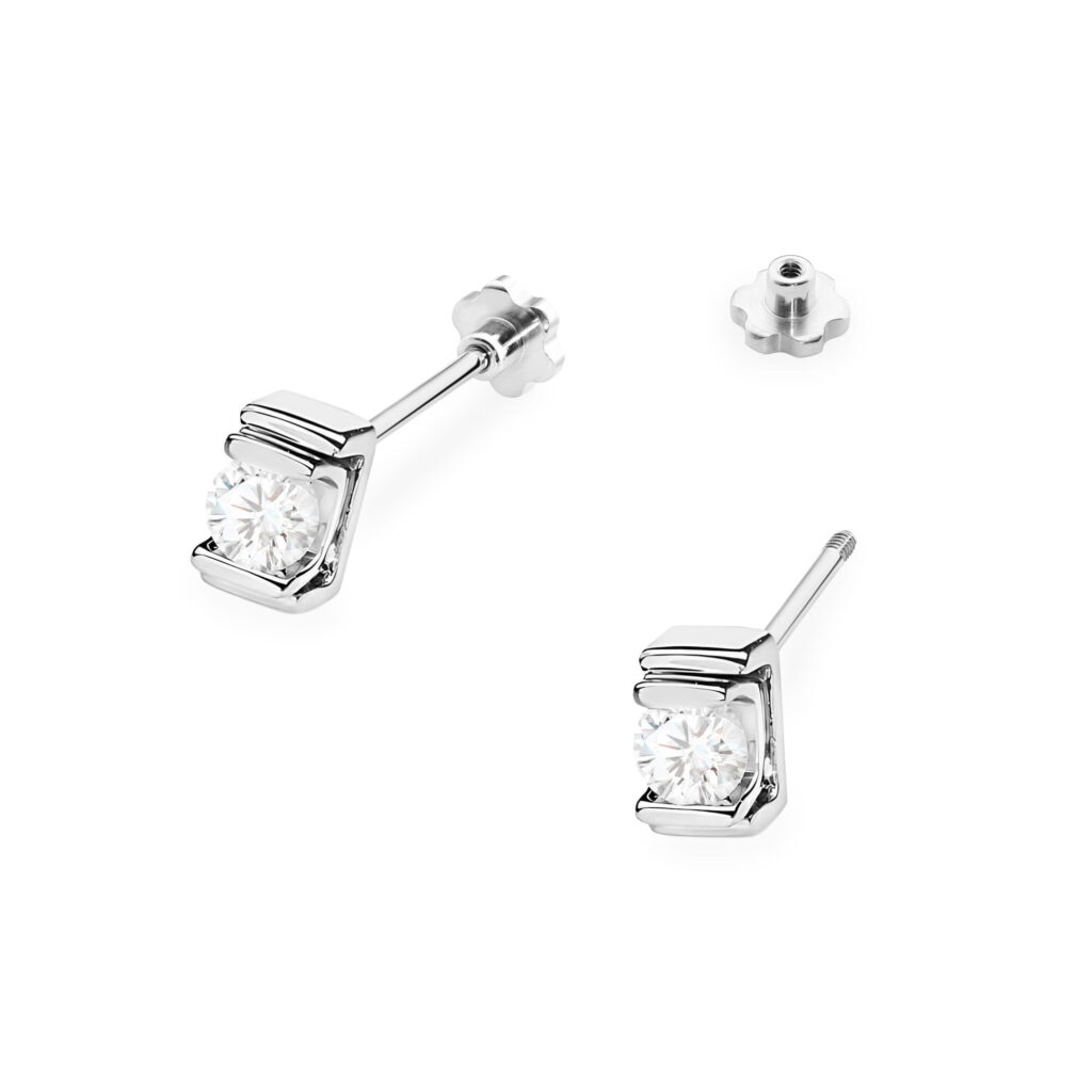 Kolczyki  Diament 2 x 0,10ct  sztyft zakręcany - widok 2