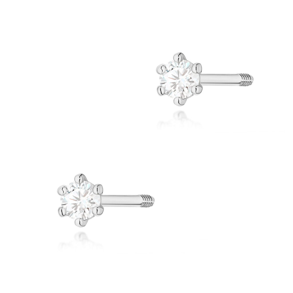 Kolczyki  Diament 2 x 0,05ct  sztyft zakręcany - widok 1