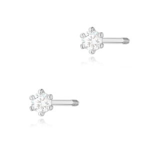 Kolczyki Diament 2 x 0,05ct sztyft zakręcany