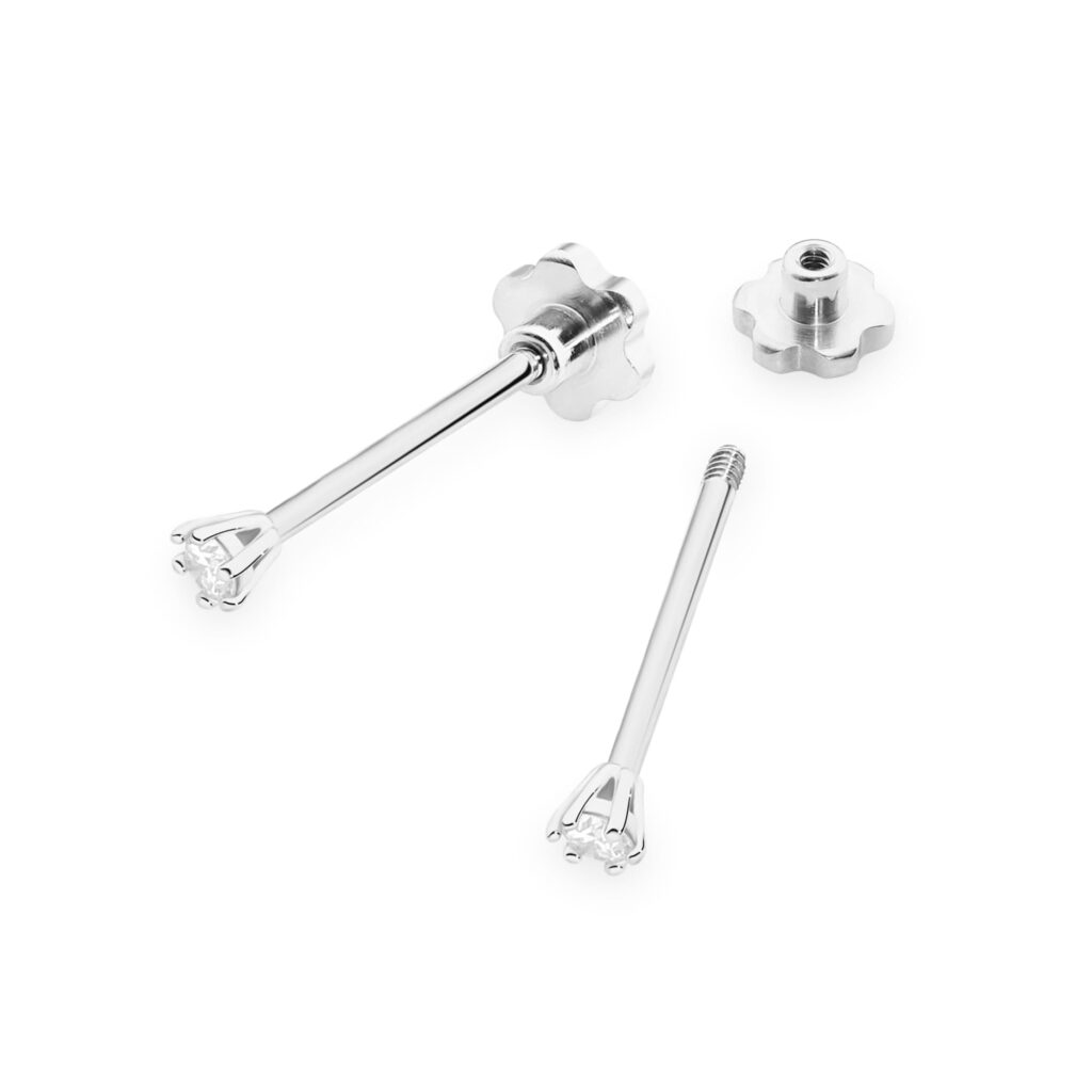 Kolczyki  Diament 2 x 0,05ct  sztyft zakręcany - widok 2