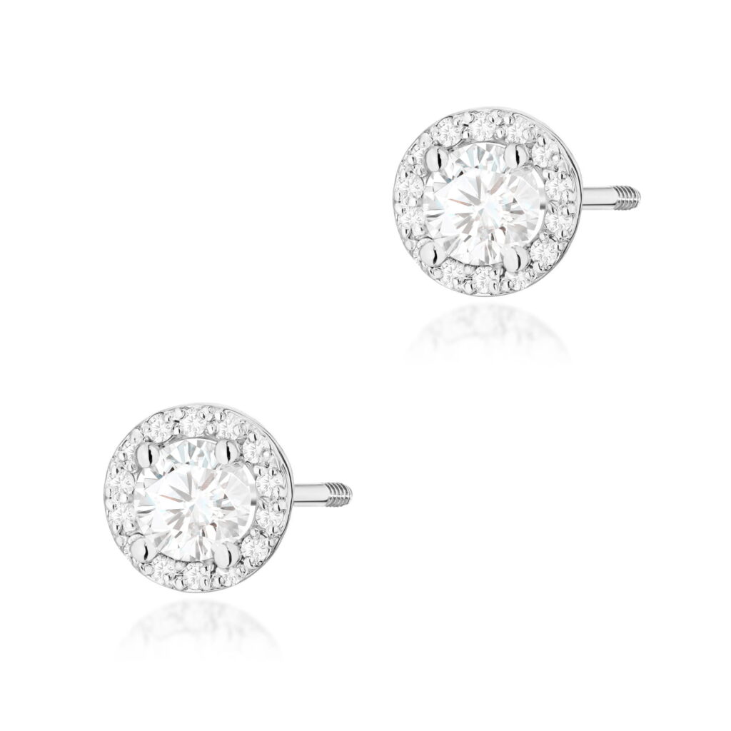 Kolczyki  Diament 2 x 0,50ct  sztyft zakręcany - widok 1