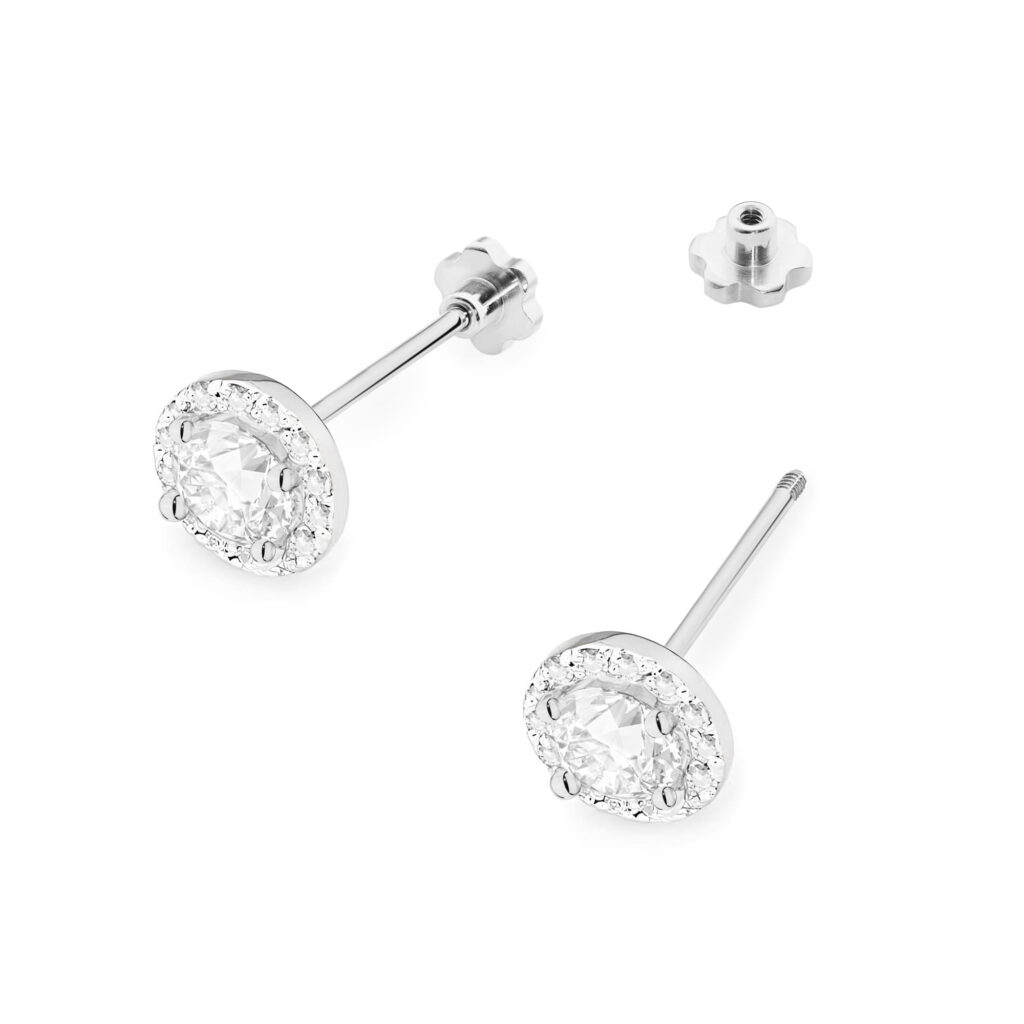 Kolczyki  Diament 2 x 0,50ct  sztyft zakręcany - widok 2