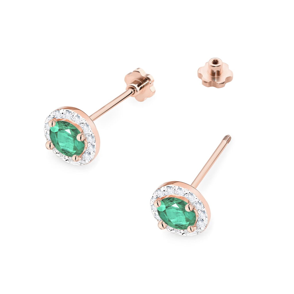 Kolczyki  Szmaragd 2 x 0,50ct  sztyft zakręcany - widok 2