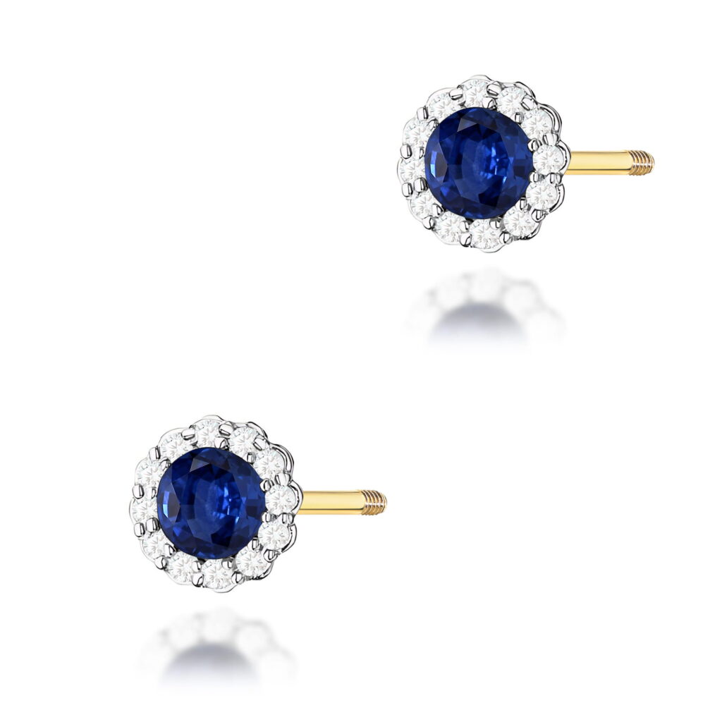 Kolczyki  Szafir 2 x 0,50ct  sztyft zakręcany - widok 1