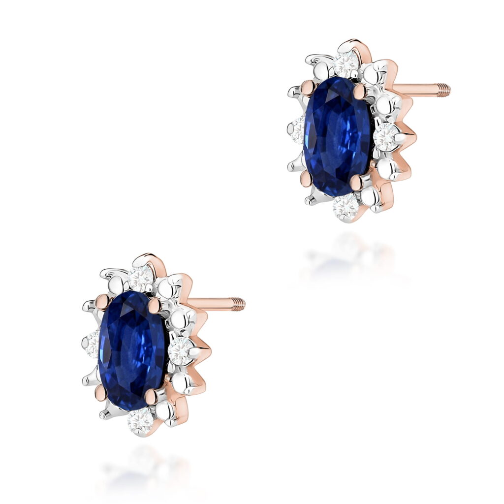 Kolczyki  Szafir 2 x 0,30ct  sztyft zakręcany - widok 1