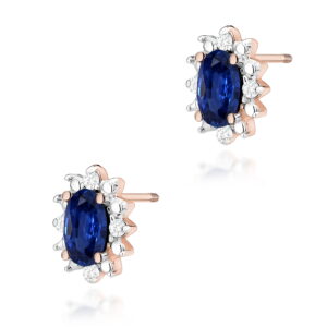 Kolczyki Szafir 2 x 0,30ct sztyft zakręcany