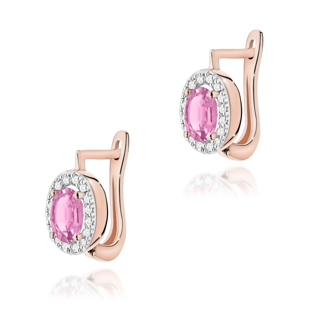 Kolczyki  Szafir Różowy 2 x 0,45ct - widok 1