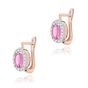 Kolczyki Szafir Różowy 2 x 0,45ct