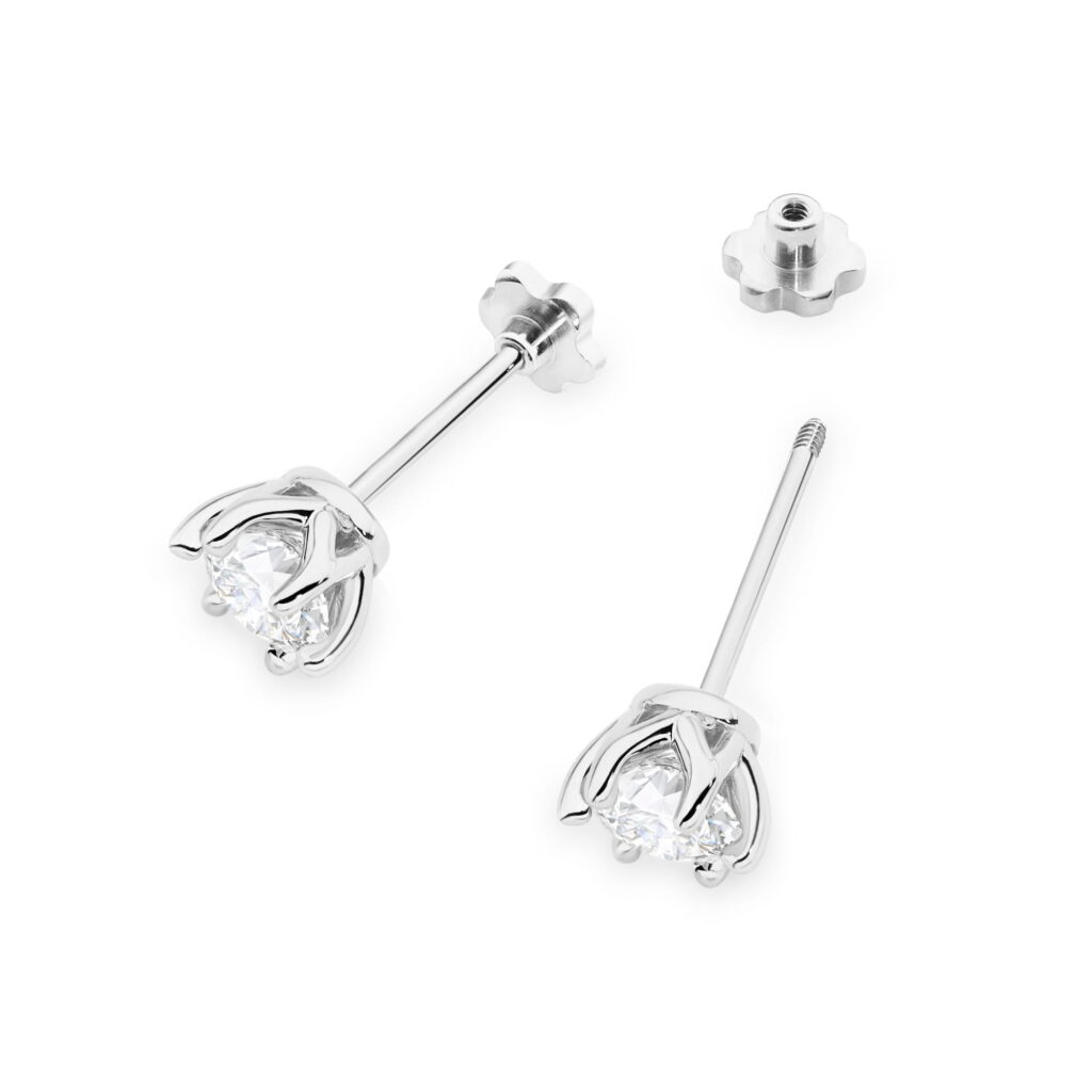 Kolczyki  Diament Laboratoryjny 2 x 0.70ct  sztyft zakręcany - widok 2
