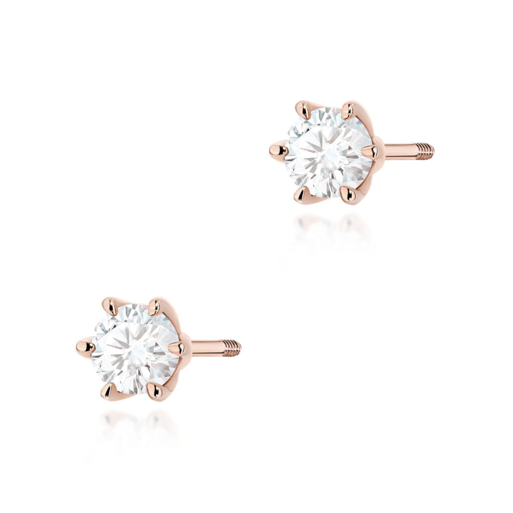 Kolczyki  Diament 2 x 0.30ct  sztyft zakręcany - widok 1