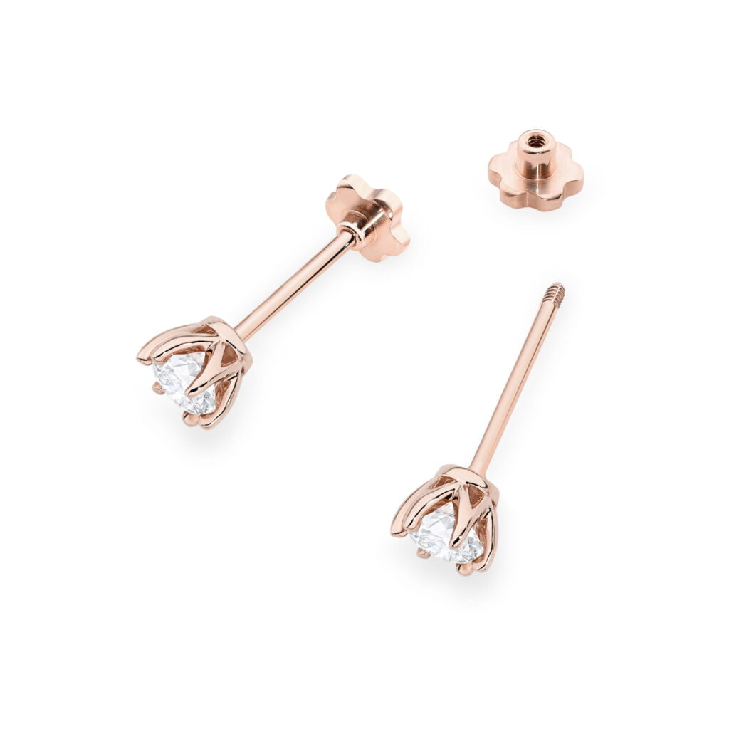 Kolczyki  Diament 2 x 0.30ct  sztyft zakręcany - widok 2