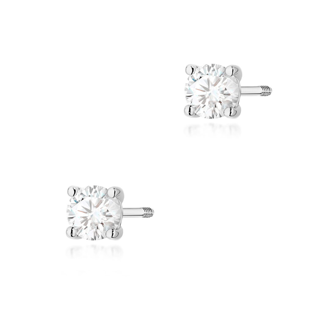 Kolczyki  Diament 2 x 0.30ct  sztyft zakręcany - widok 1