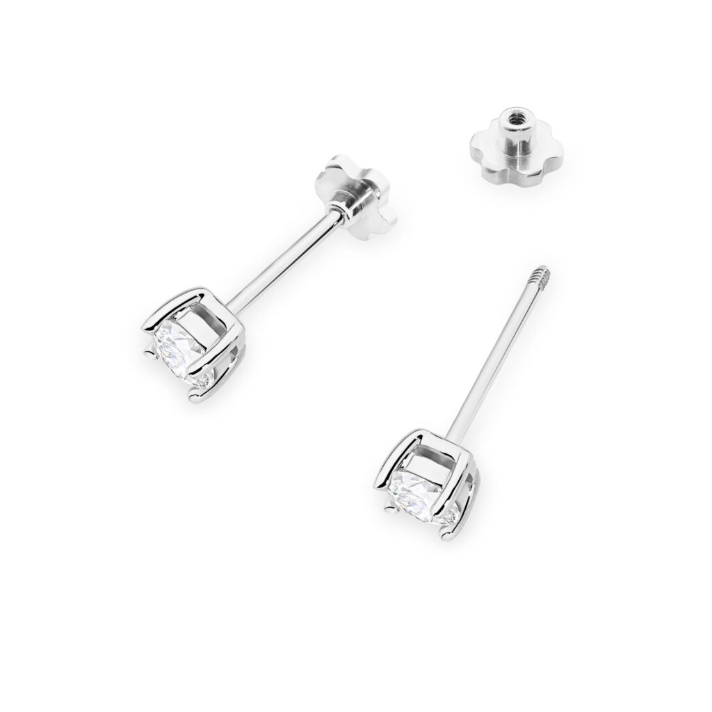 Kolczyki  Diament 2 x 0.30ct  sztyft zakręcany - widok 2