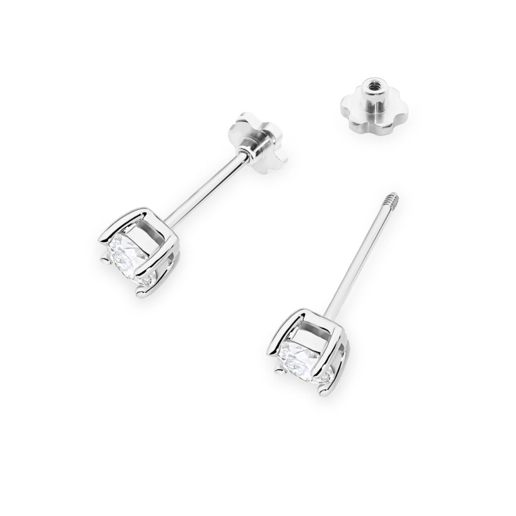 Kolczyki  Diament Laboratoryjny 2 x 0.40ct  sztyft zakręcany - widok 2