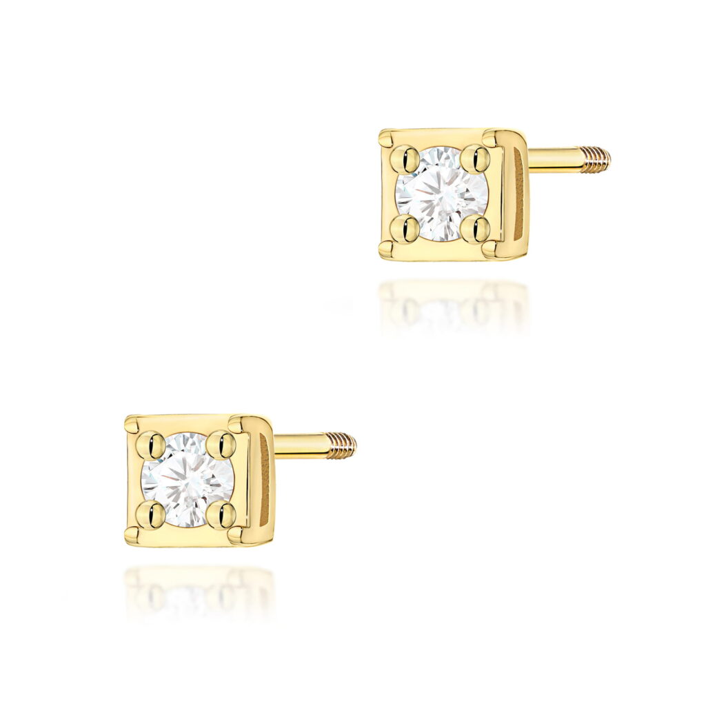 Kolczyki  Diament 2 x 0,03ct  sztyft zakręcany - widok 1