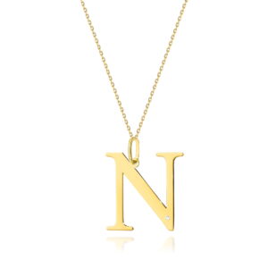 Naszyjnik z diamentami - litera N -