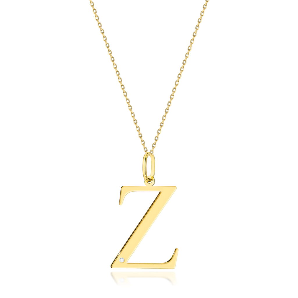 Naszyjnik  z diamentami - litera Z - - widok 1