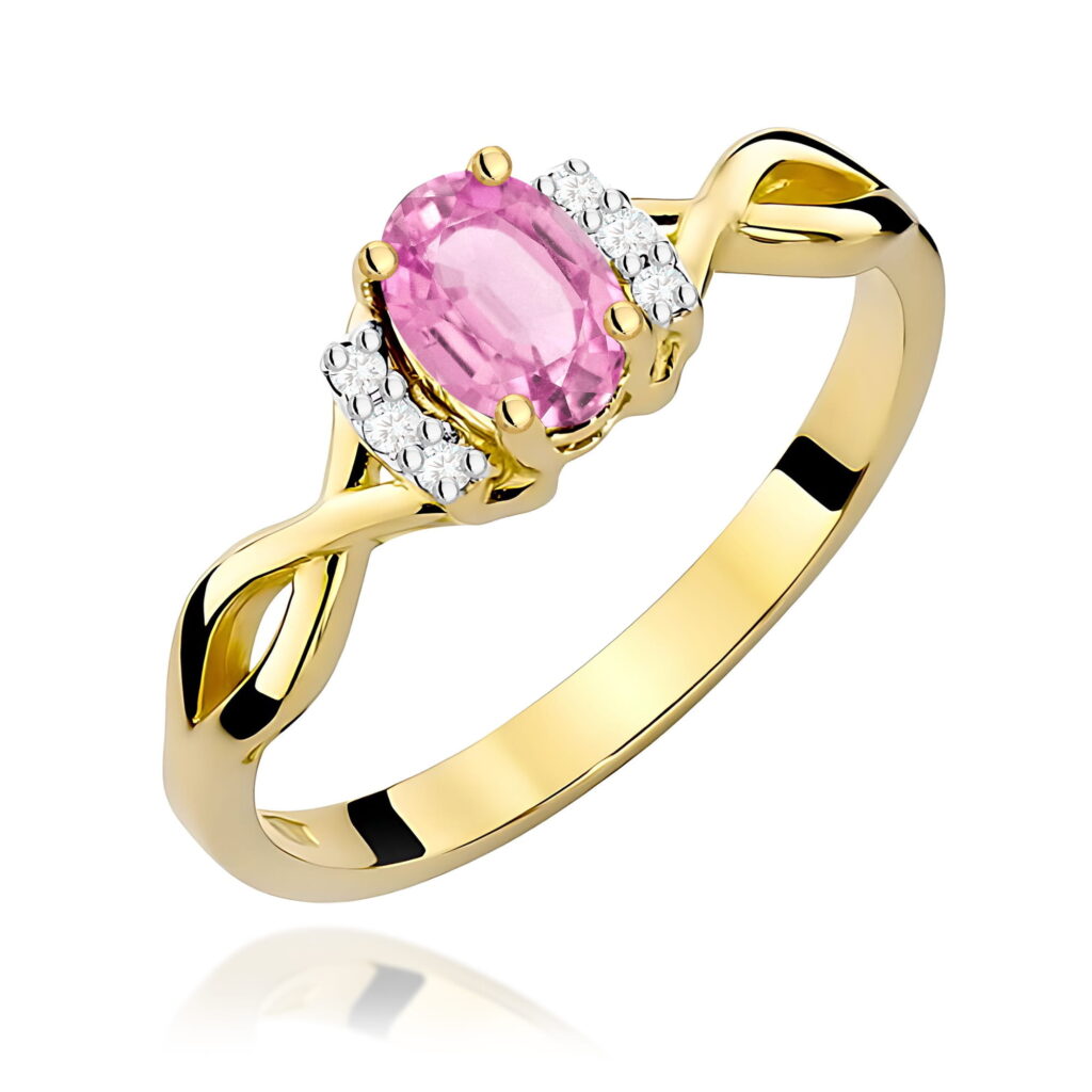 Pierścionek  Różowy Szafir 0,45ct - widok 1
