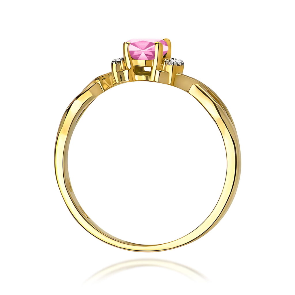 Pierścionek  Różowy Szafir 0,45ct - widok 3