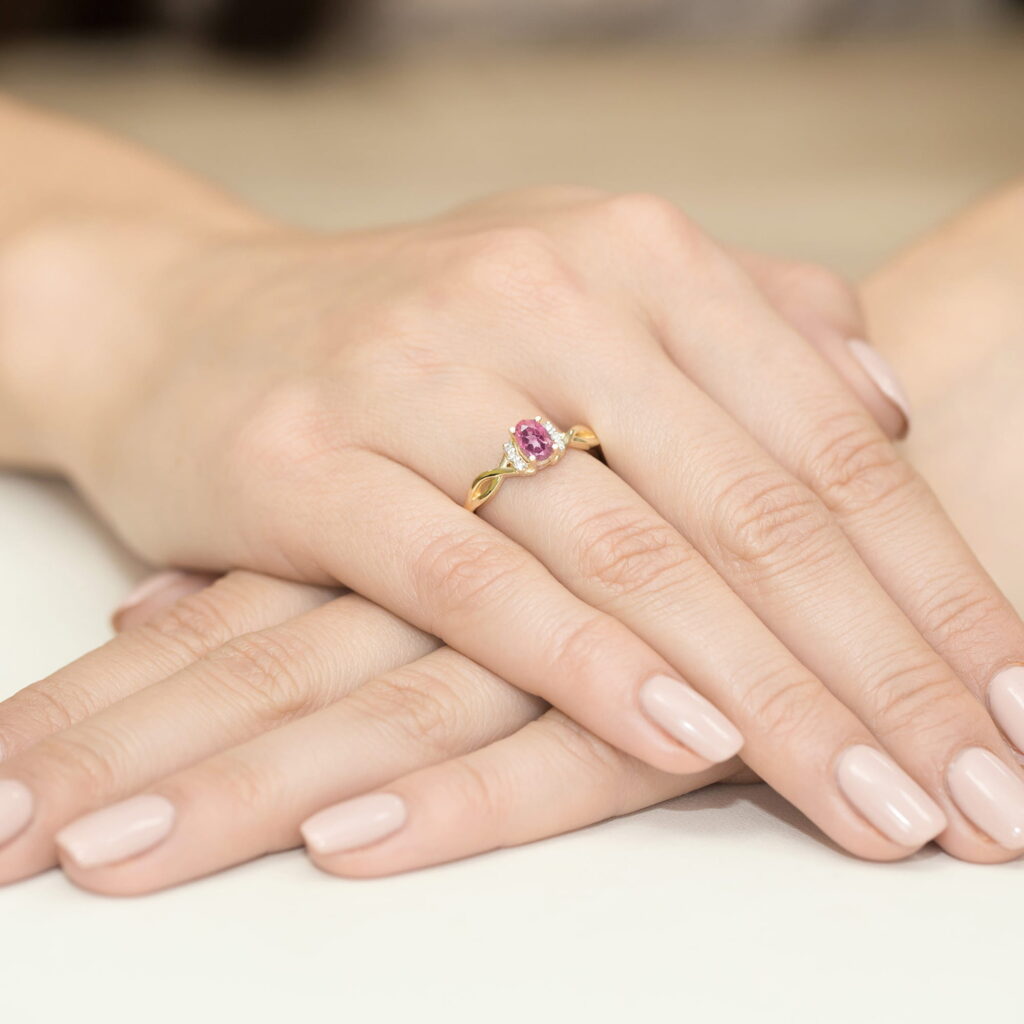 Pierścionek  Różowy Szafir 0,45ct - widok 4