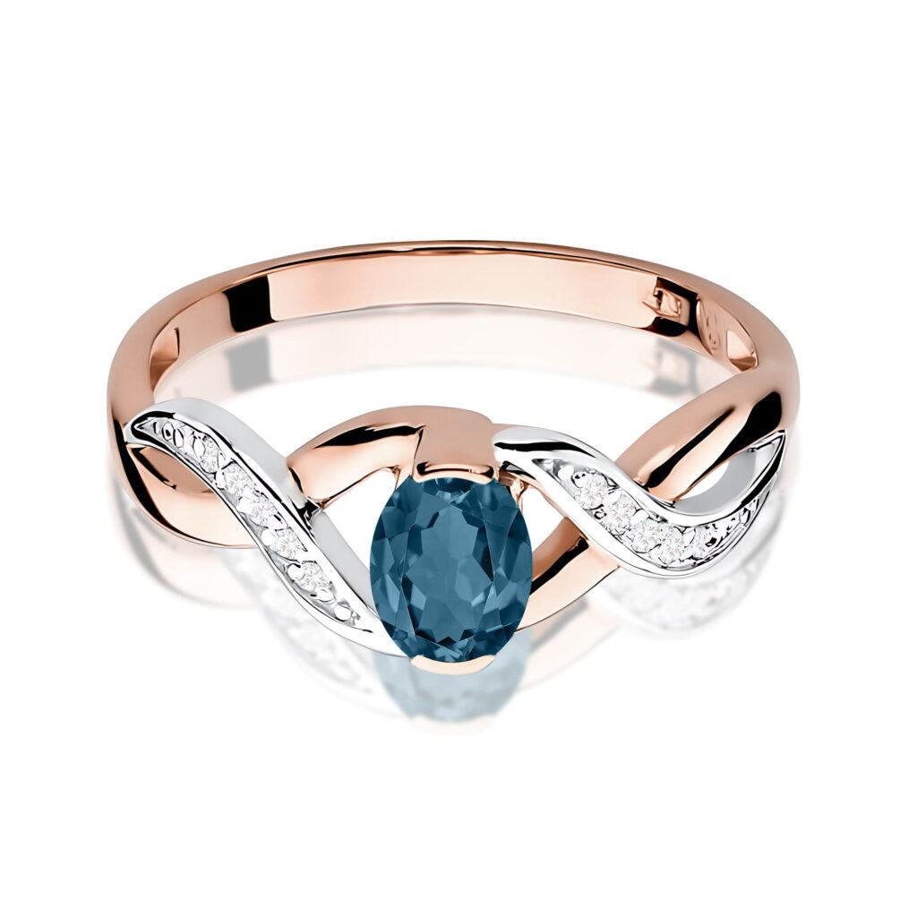 Pierścionek  Topaz London Blue 0,50ct - widok 2