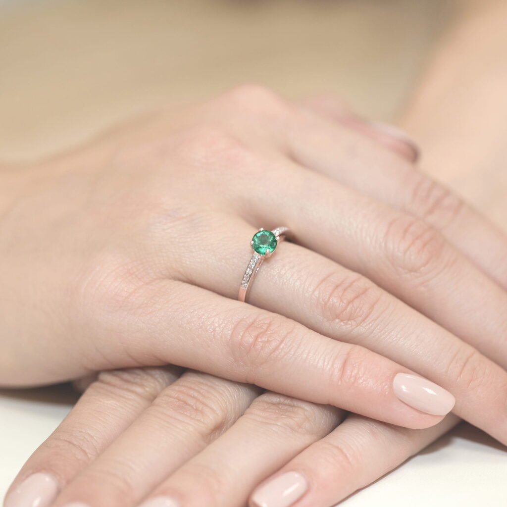 Pierścionek  Szmaragd 0,50ct - widok 4