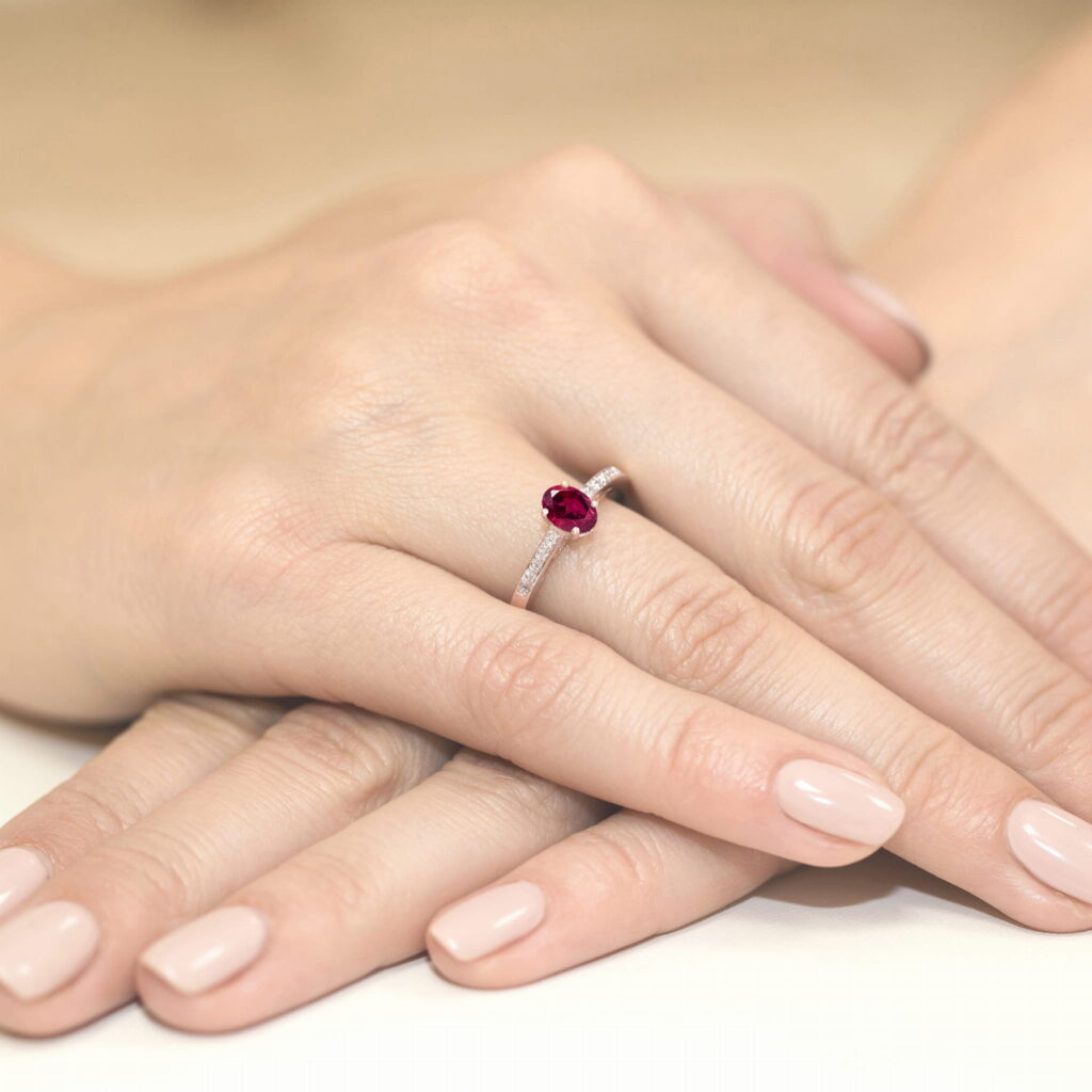 Pierścionek  Rodolit 0,50ct - widok 3