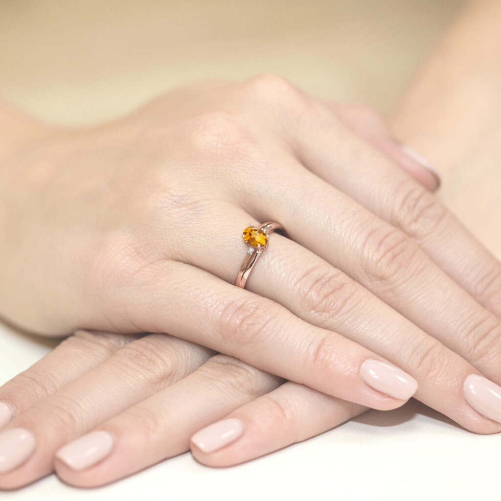 Pierścionek  Cytryn 0,60ct - widok 4