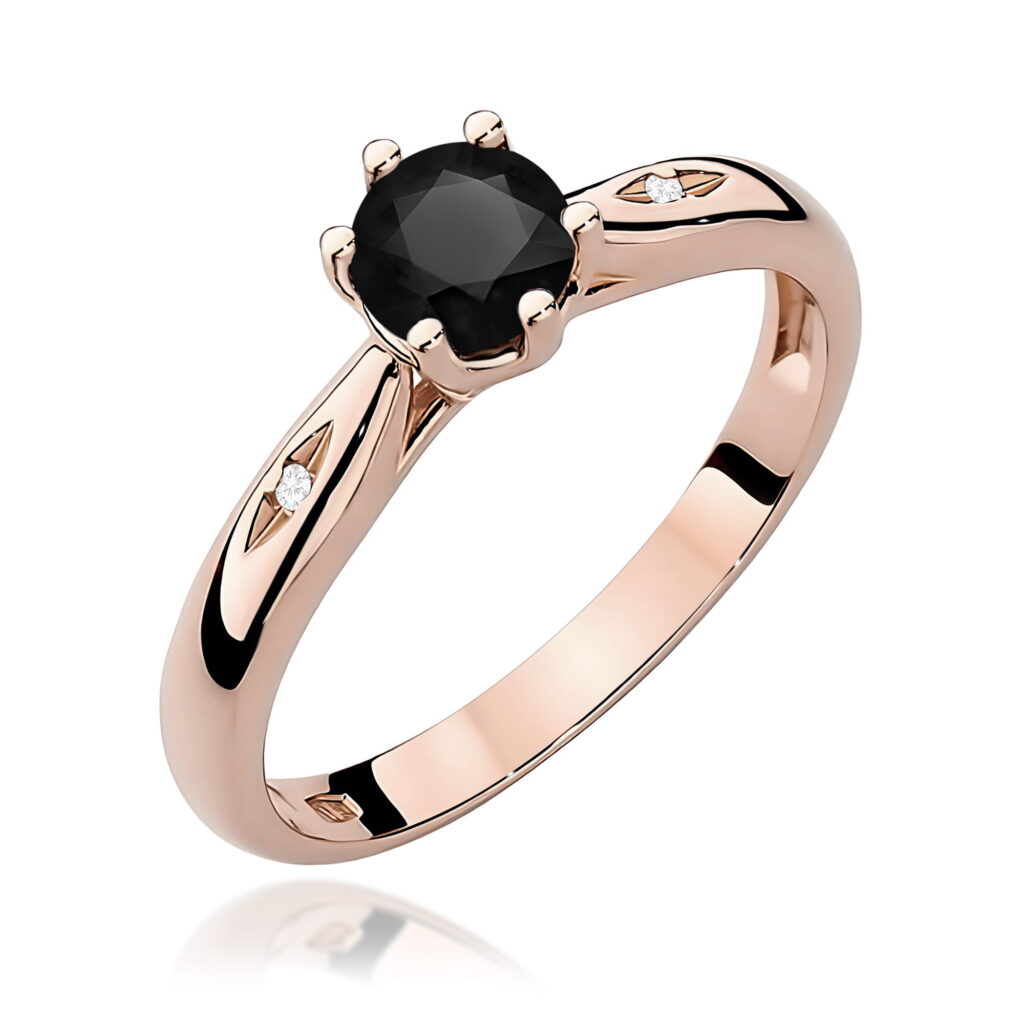 Pierścionek  Czarny Diament 0,50ct - widok 1
