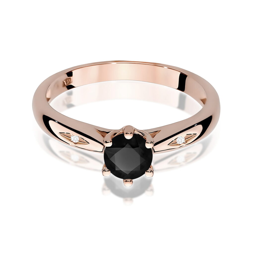Pierścionek  Czarny Diament 0,50ct - widok 2