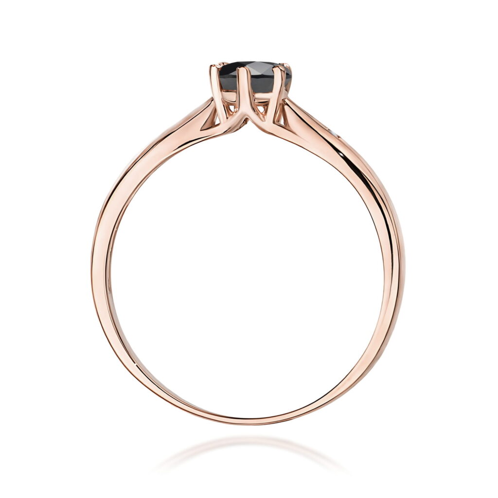 Pierścionek  Czarny Diament 0,50ct - widok 3