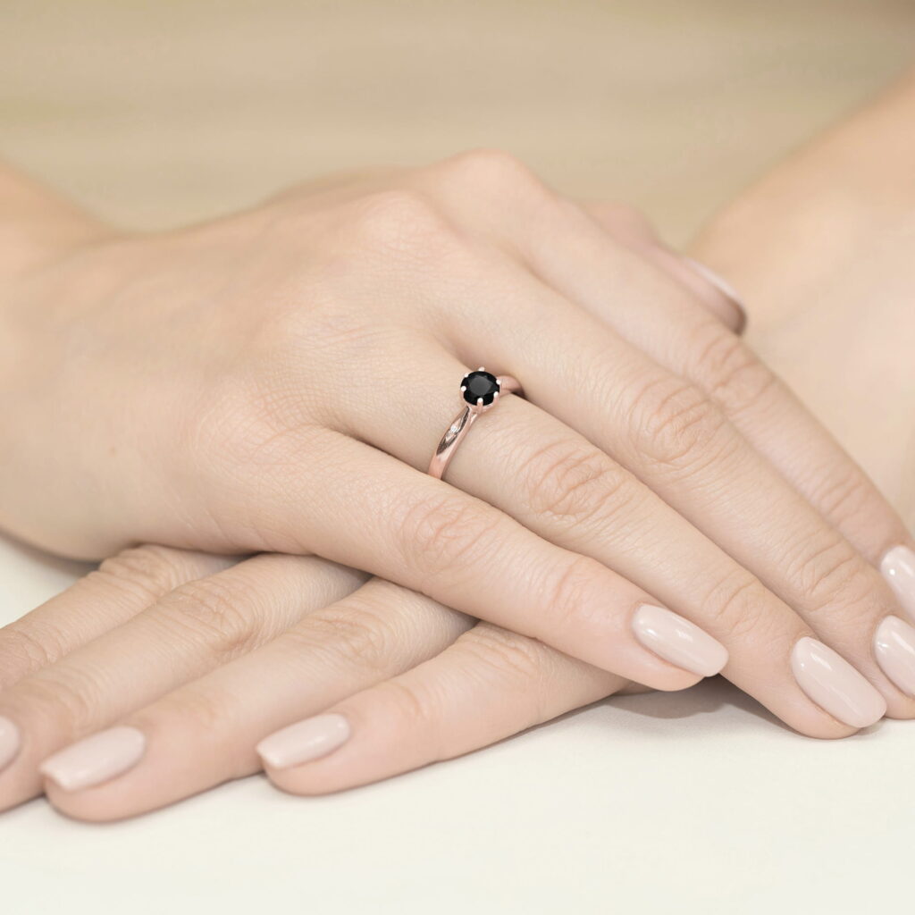 Pierścionek  Czarny Diament 0,50ct - widok 4