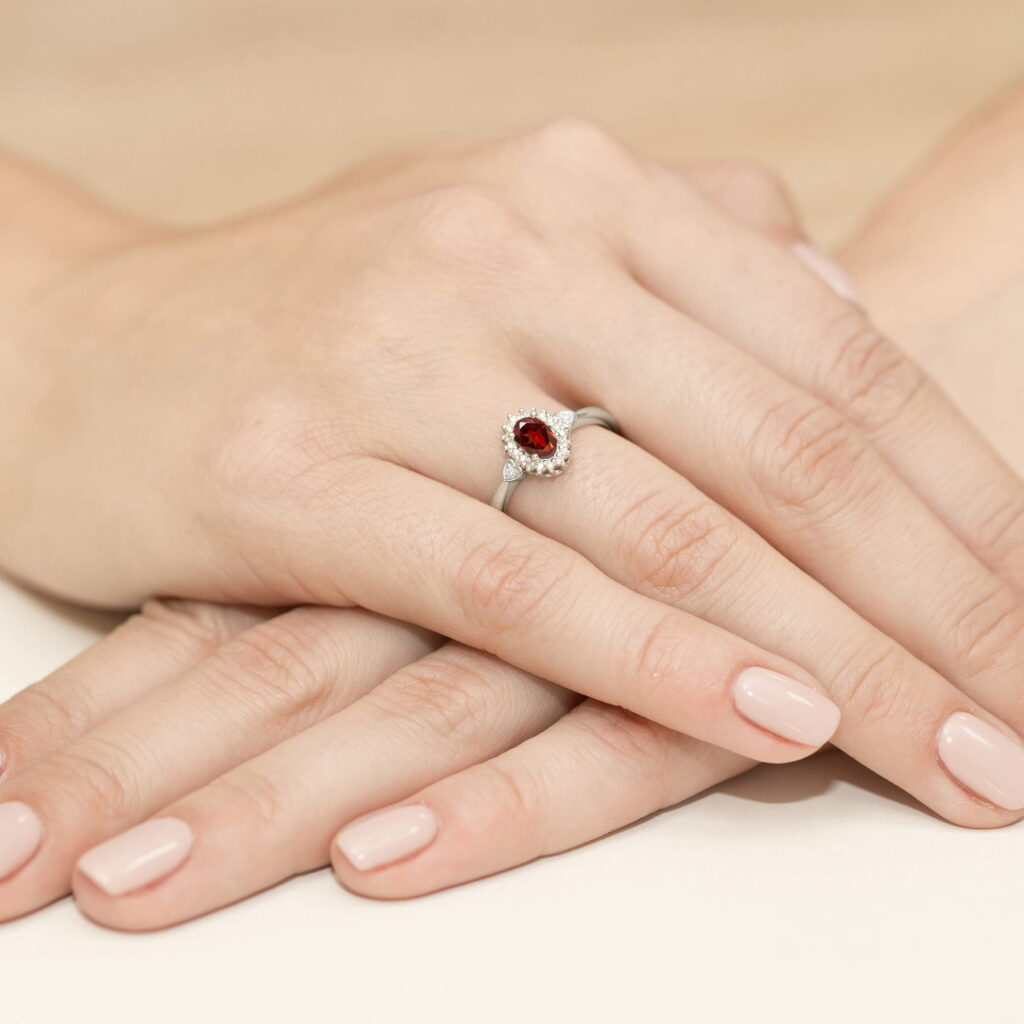 Pierścionek  Granat 0,50ct - widok 4