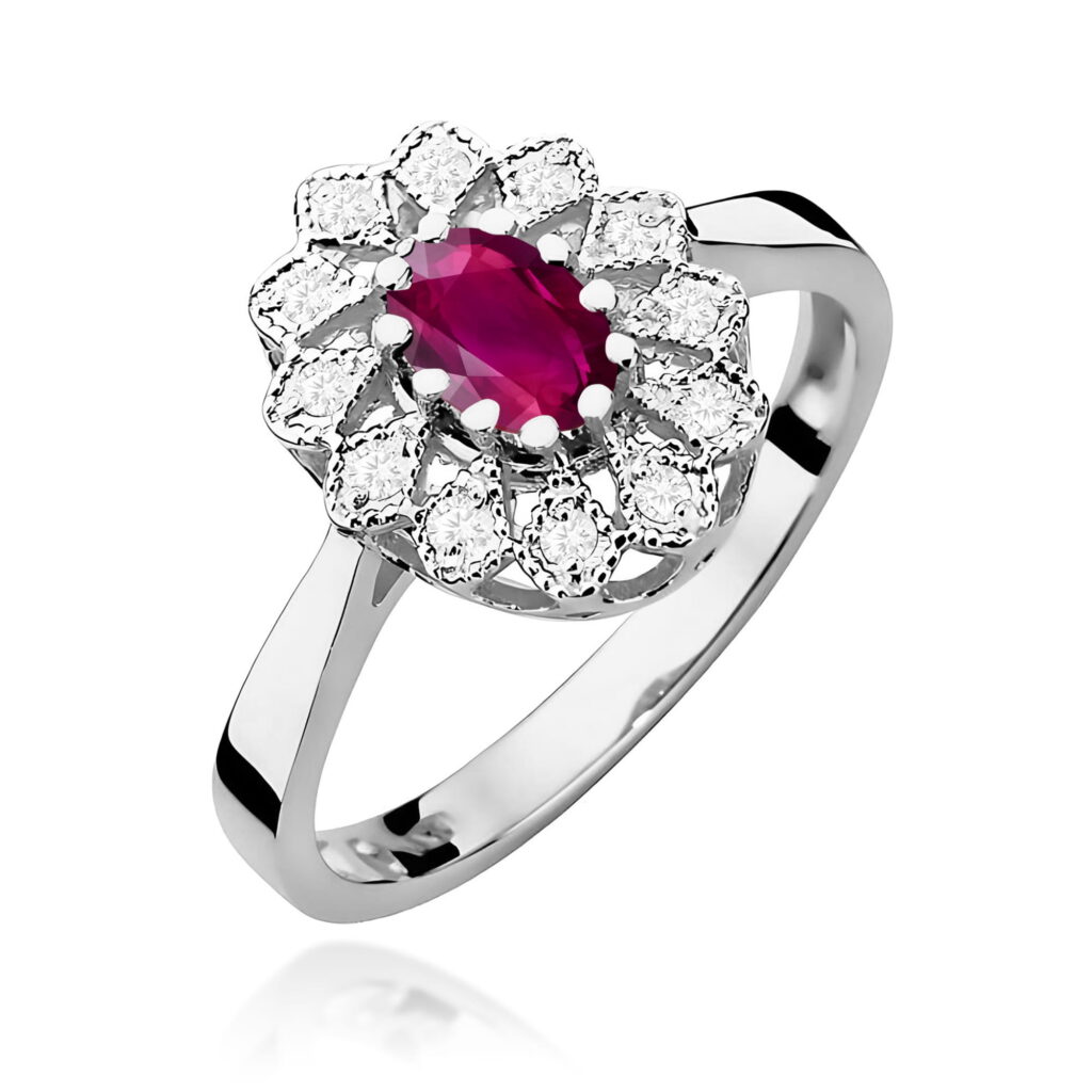 Pierścionek  Rodolit 0,50ct - widok 1