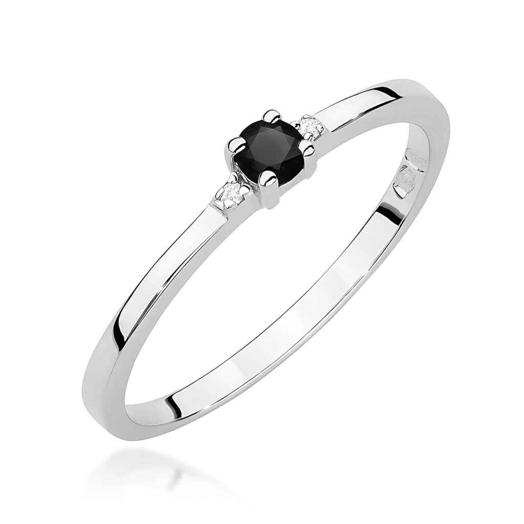 Pierścionek  Czarny Diament 0,12ct - widok 1