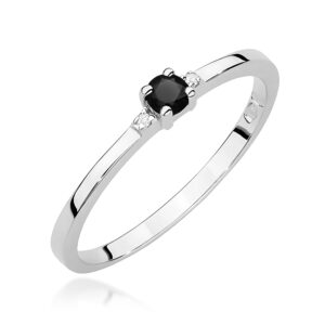 Pierścionek Czarny Diament 0,12ct