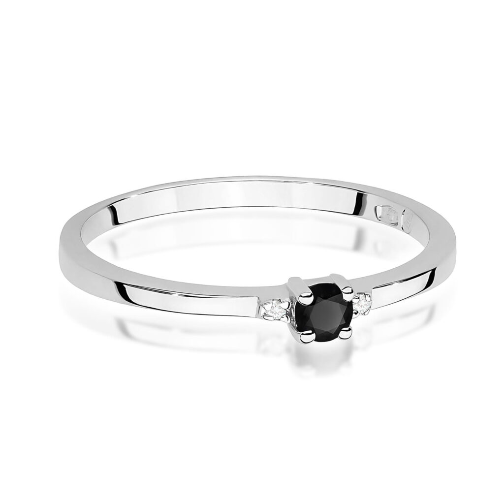 Pierścionek  Czarny Diament 0,12ct - widok 3
