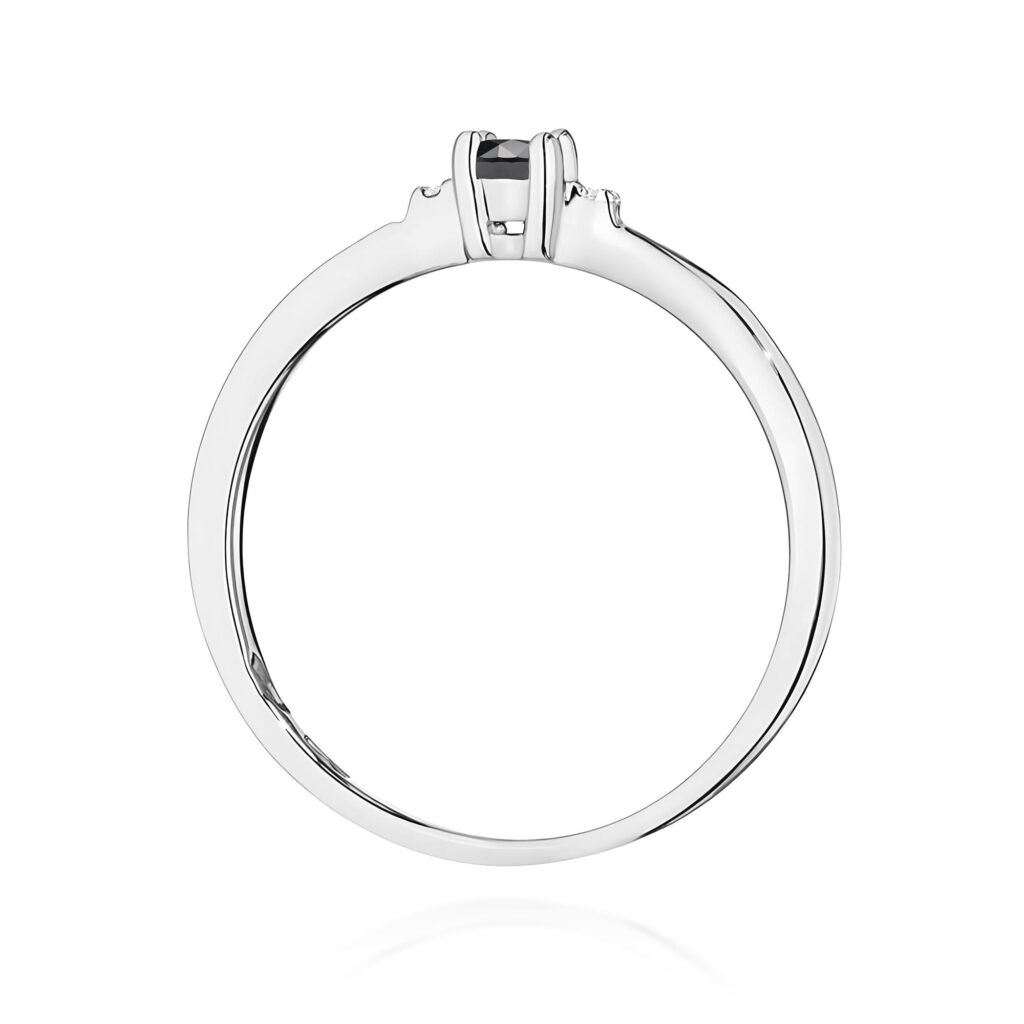 Pierścionek  Czarny Diament 0,12ct - widok 4