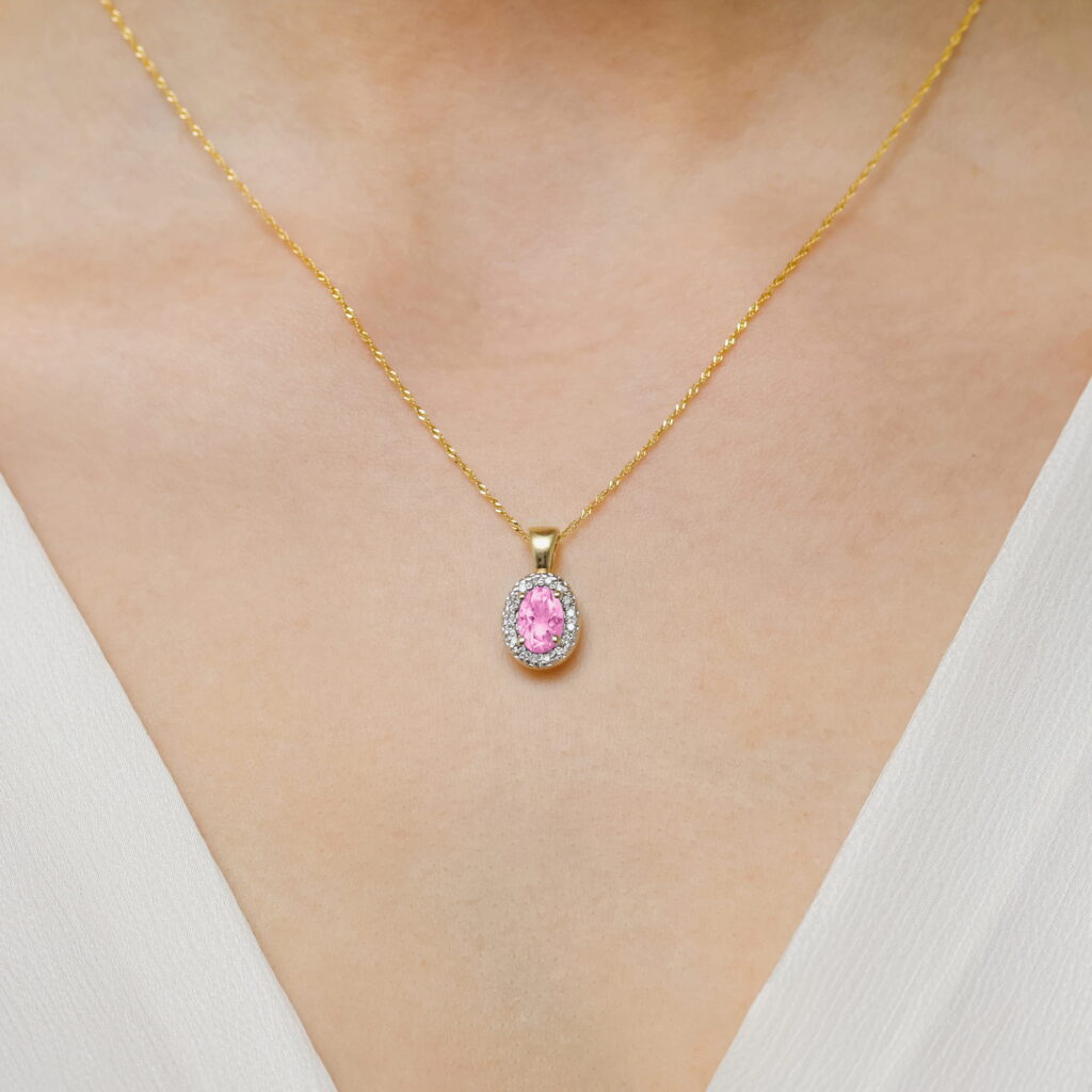 Zawieszka  Szafir Różowy 0,45ct - widok 3